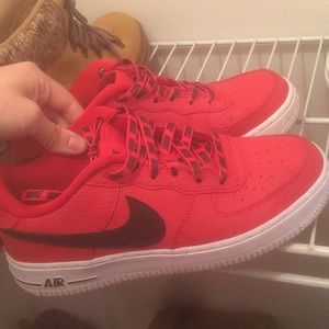 Nike Air Force ones red and black
